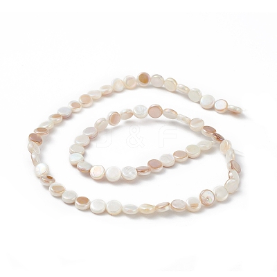 AB Color Plated Natural Freshwater Shell Beads Strands BSHE-G033-04-1