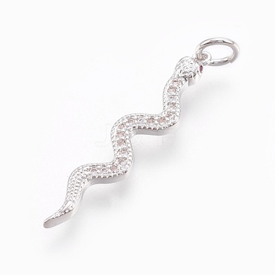 Brass Micro Pave Cubic Zirconia Pendants X-ZIRC-O026-22P-NR-1