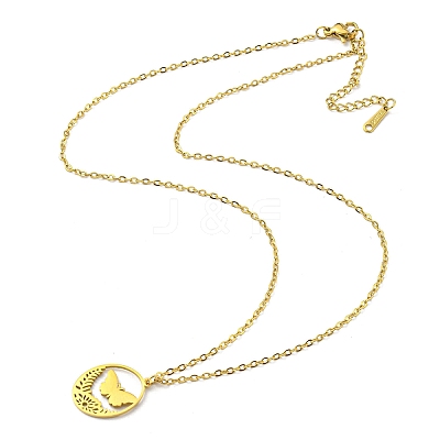 304 Stainless Steel Pendant Necklaces NJEW-Z025-03G-1