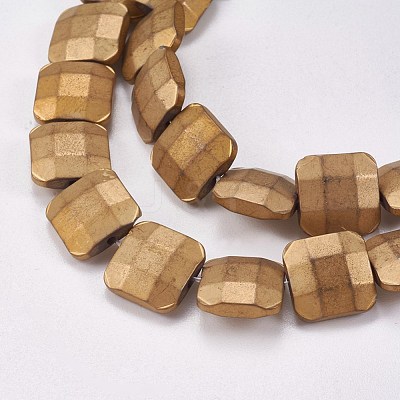 Electroplated Non-magnetic Synthetic Hematite Beads Strands G-P367-B-1