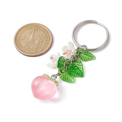 Fruits & Leaf Acrylic Pendant Keychain KEYC-JKC00680-04-1