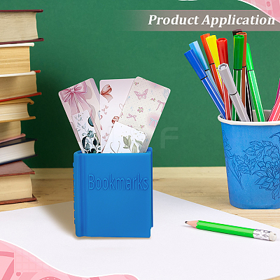 Plastic Book-shaped Bookmark Holder AJEW-WH0609-623B-1