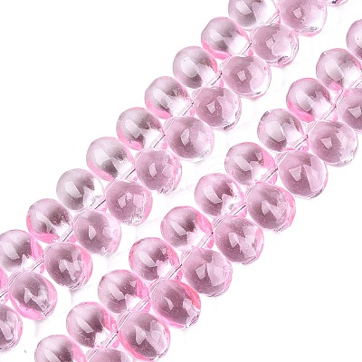 Baking Paint Transparent Glass Beads Strands GL-N005-02A-D02-1