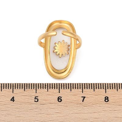 304 Stainless Steel Resin Cuff Rings for Women RJEW-D305-02G-1