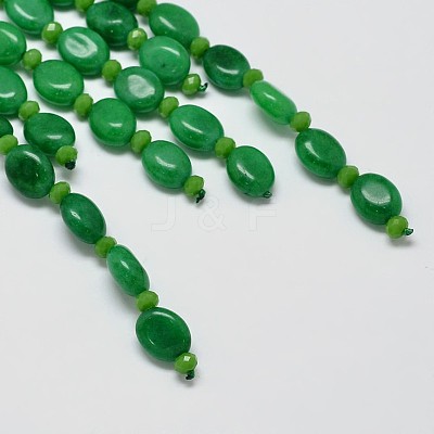 Flower Glass Beaded Lariat Necklaces NJEW-P102-37B-1