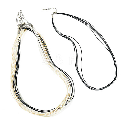 6Pcs 3 Colors 1MM Polyester&Cotton Waxed Cord 5-Strand Necklace Making MAK-TA0001-37-1