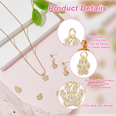 12Pcs 2 Styles Rack Plating Brass Micro Pave Cubic Zirconia Charms ZIRC-HS0001-13-1