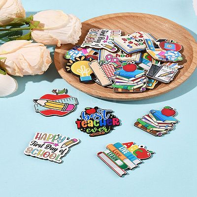 24Pcs 12 Styles Wood Pendants WOOD-FS0001-39-1