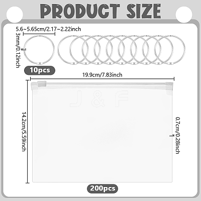 200Pcs EVA Plastic Packing Resealable Bags ABAG-PH0001-80-1