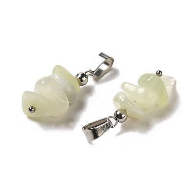 Natural New Jade Chip Pendants G-H307-07P-08-1