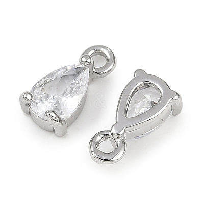 Brass Micro Pave Cubic Zirconia Pendants X-KK-K374-07P-03-1