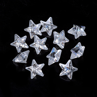 Cubic Zirconia Pointed Back Cabochons ZIRC-S059-7x7mm-001-1