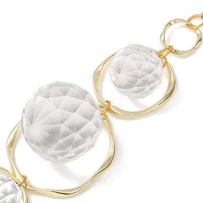 Alloy Ring & Glass Round Hanging Suncatchers GL-A001-01G-1