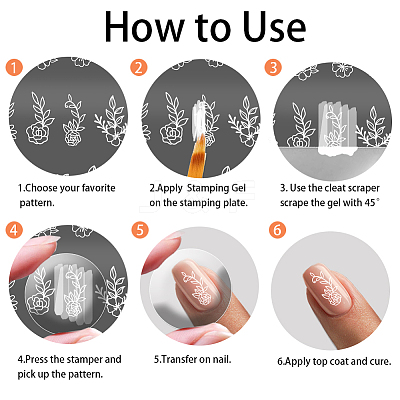 Stainless Steel DIY Nail Art Templates MRMJ-WH0092-048-1