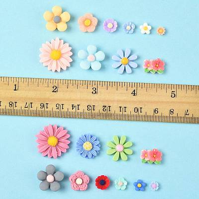 100Pcs 10 Styles Opaque Resin Cabochons CRES-FS0001-25-1