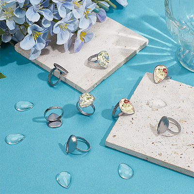 DIY Teardrop Cuff Ring Making Kits DIY-UN0008-13-1