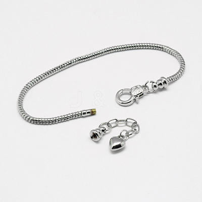 Brass European Style Bracelet Making X-MAK-R011-03P-1