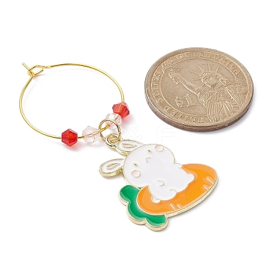 Easter Rabbit Alloy Enamel Wine Glass Charms AJEW-JO00204-02-1