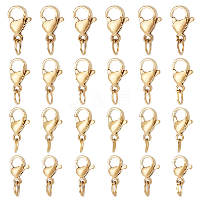 40Pcs 4 Styles 304 Stainless Steel Lobster Claw Clasps STAS-UN0040-73-1