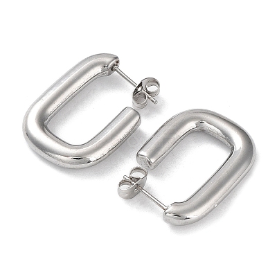 Non-Tarnish 304 Stainless Steel Rectangle Ear Studs for Women EJEW-P234-04P-1