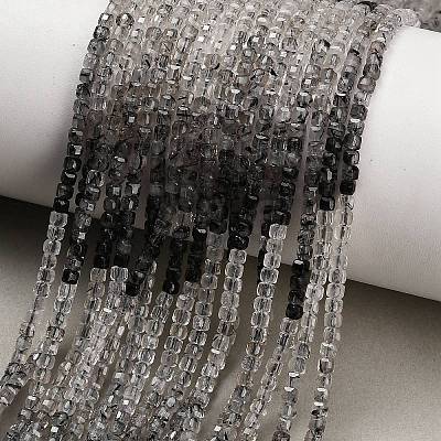 Gradient Color Natural Tourmalinated Quartz Beads Strands GG-CBA9722-C01-2x2mm-1