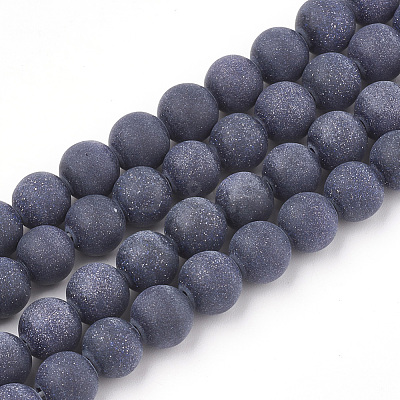 Synthetic Blue Goldstone Beads Strands G-T106-009A-1