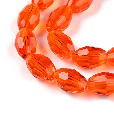 Transparent Glass Beads Strands EGLA-A037-T6x8mm-D09-1