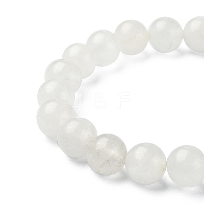 Natural Quartz Crystal Round Beaded Stretch Bracelets BJEW-TA00278-1