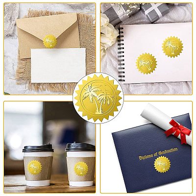 34 Sheets Self Adhesive Gold Foil Embossed Stickers DIY-WH0509-047-1