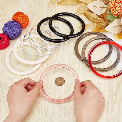 10Pcs 5 Colors Plastic Bag Handles FIND-WR0008-68-1