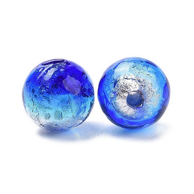 Handmade Silver Foil Glass Beads LAMP-A001-G01-10mm-1