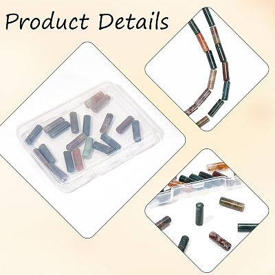 1 Strand Column Natural Indian Agate Beads Strands G-PA0002-31-1