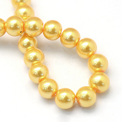 Baking Paint Pearlized Glass Pearl Round Bead Strands LS-HY-Q003-10mm-56-1