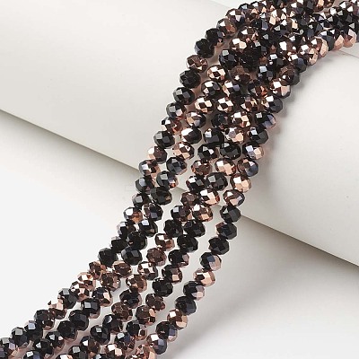 Electroplate Opaque Glass Beads Strands EGLA-A034-P1mm-N01-1