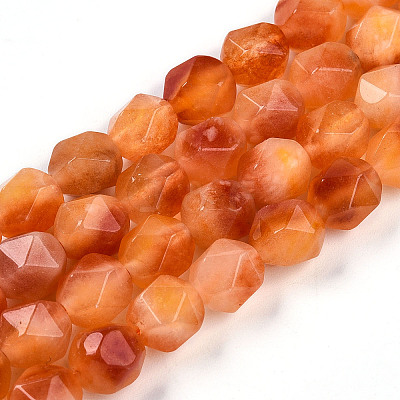 Dyed Natural White Jade Beads Strands G-T139-8mm-45U-1