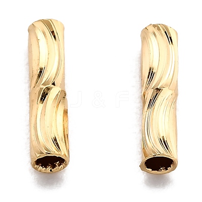 Corrugated Brass Tube Beads KK-H759-27A-G-1