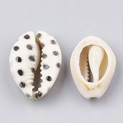 Printed Cowrie Shell Beads SHEL-S274-02F-1