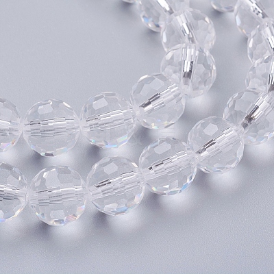 Transparent Glass Bead Strands GLAA-R095-10mm-15-1