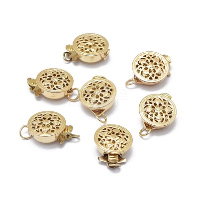 Yellow Gold Filled Filigree Box Clasps KK-L183-013G-1