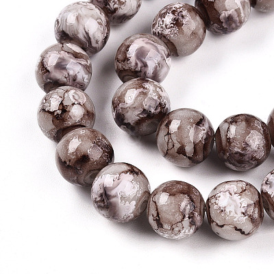 Baking Paint Glass Beads Strands DGLA-N003-10mm-A05-1
