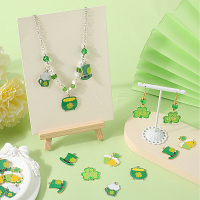 24Pcs 6 Style Alloy Pendants ENAM-SC0004-93-1