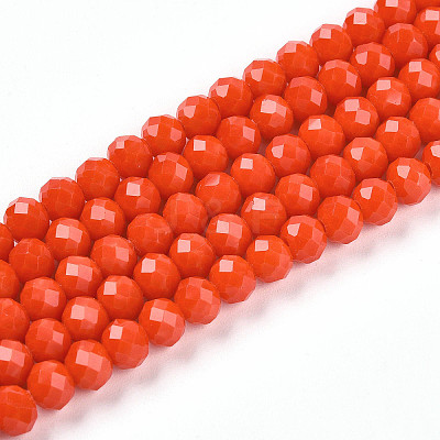 Opaque Solid Color Imitation Jade Glass Beads Strands EGLA-A044-P6mm-D03-1