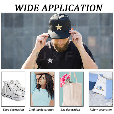 40Pcs 2 Style Star Pattern Cloth Computerized Embroidery Iron On/Sew On Patches PATC-GA0001-07-1