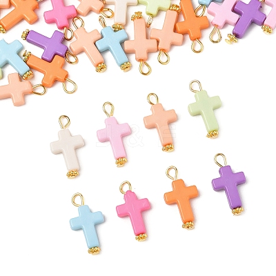 100Pcs Acrylic Pendant PALLOY-FS00039-03-1