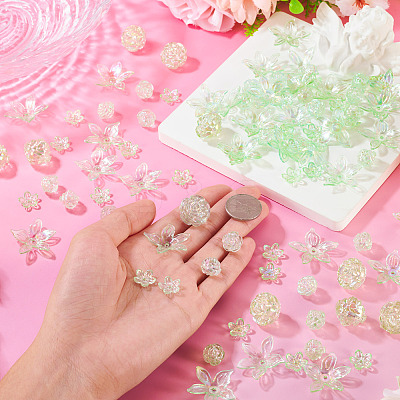 94Pcs 4 Styles Transparent Acrylic Beads TACR-TA0001-84-1