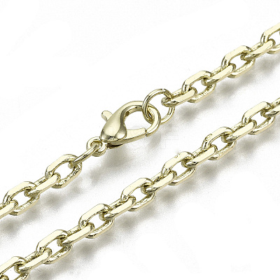 Brass Cable Chains Necklace Making MAK-N034-004B-14KC-1