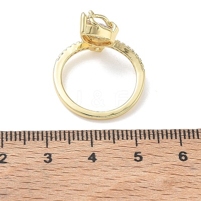 Brass Micro Pave Cubic Zirconia Cuff Open Rings CU-CBAEC29-08G-1