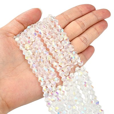 Glass Beads Strands GF4mmC28-AB-1