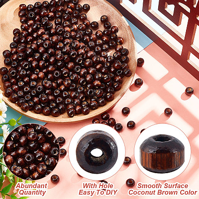 Dyed Natural Wood Beads WOOD-GO0001-07B-1