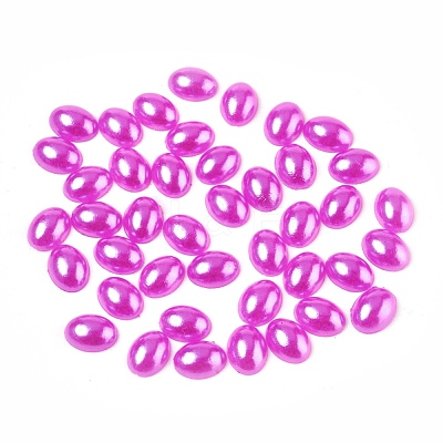 ABS Plastic Imitation Pearl Cabochons SACR-R755-8x6mm-Z30-1